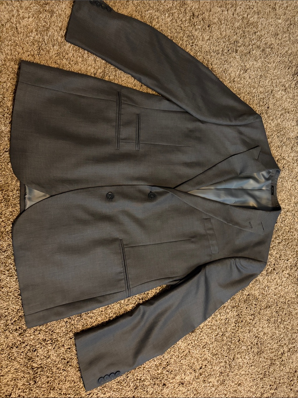 JF J.ferrar Charcoal Gray Two-Button Sport Coat